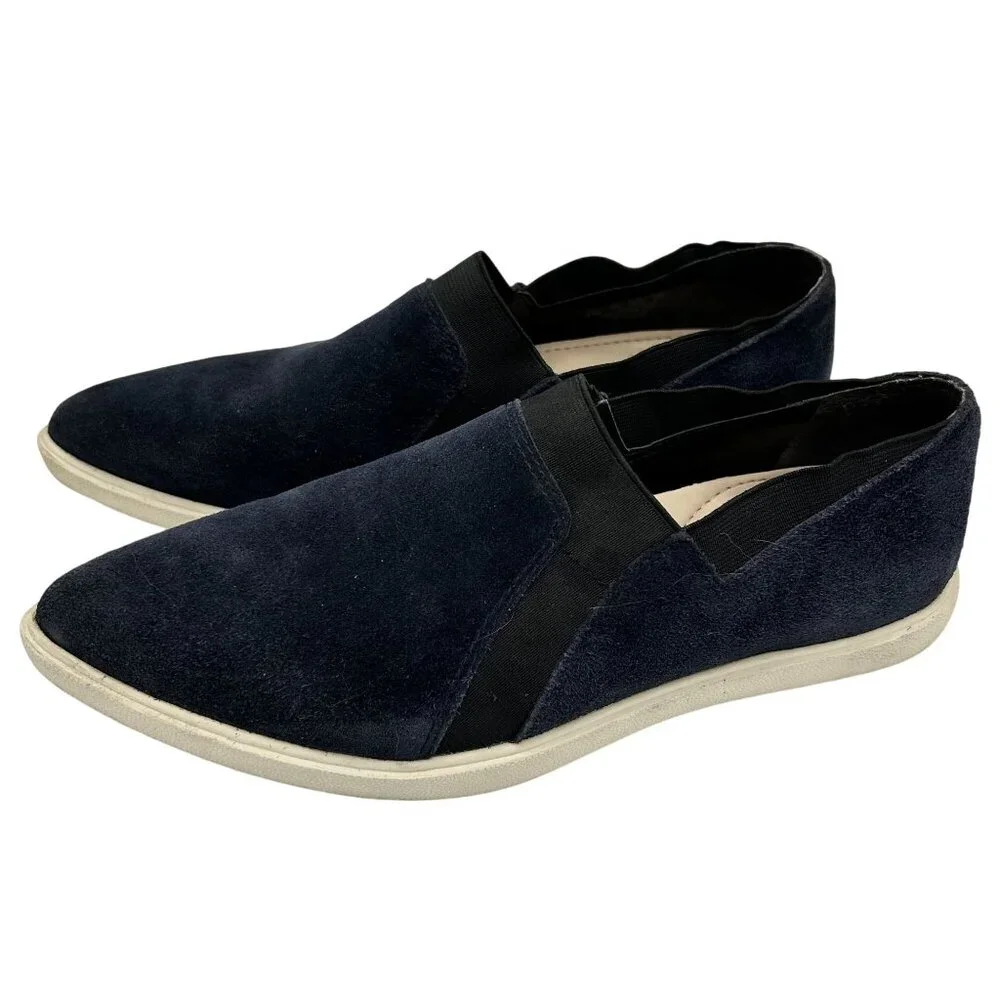 Naya Navy Leather Suede Loafer Slip-On Shoes Pointed 9.5M